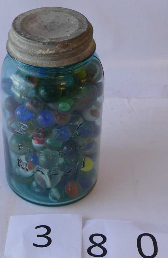 Jar of various Marbles