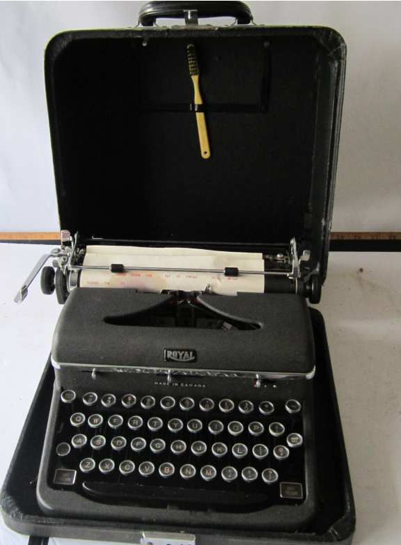 Royal typewriter with case