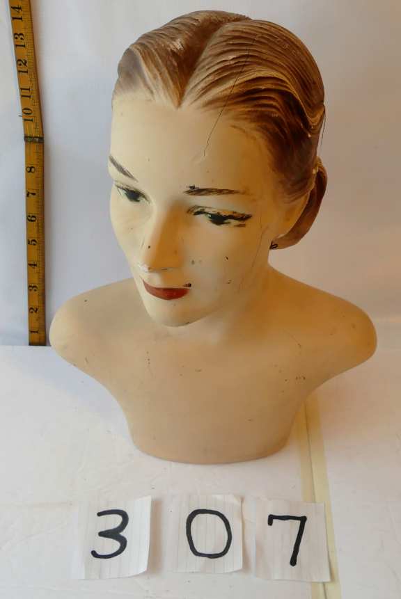 Vintage Plaster Mannequin Head 15”