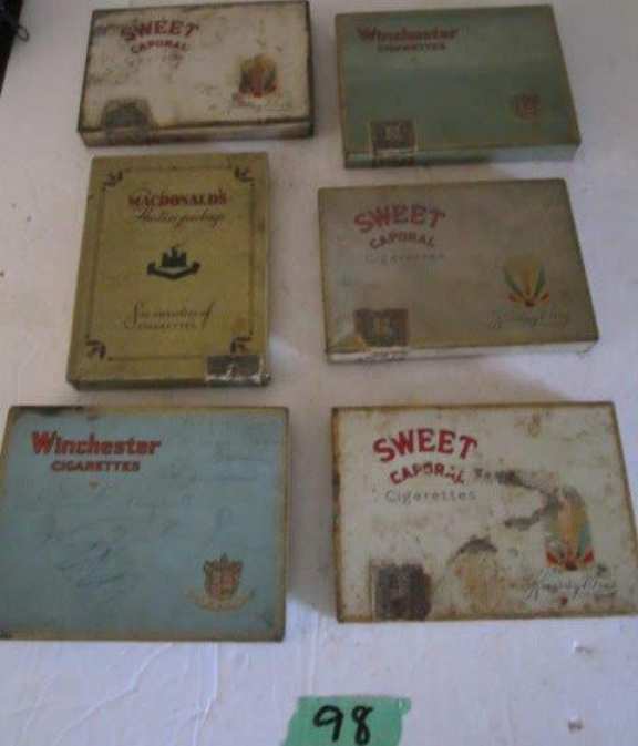 6 metal cigarette boxes