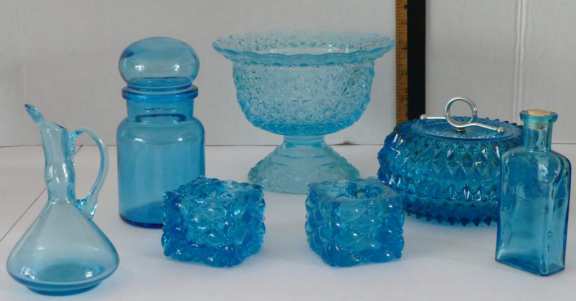 Lot of Aquamarine Glass