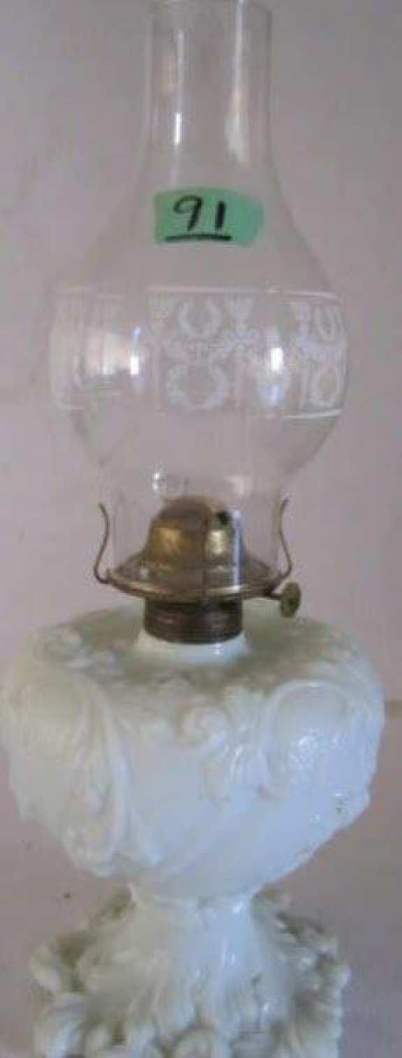 Milk glass lamp