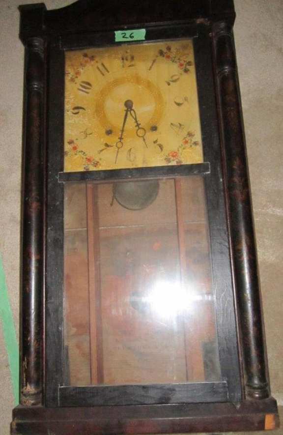 Old Eli Terry & Son wooden movement clock