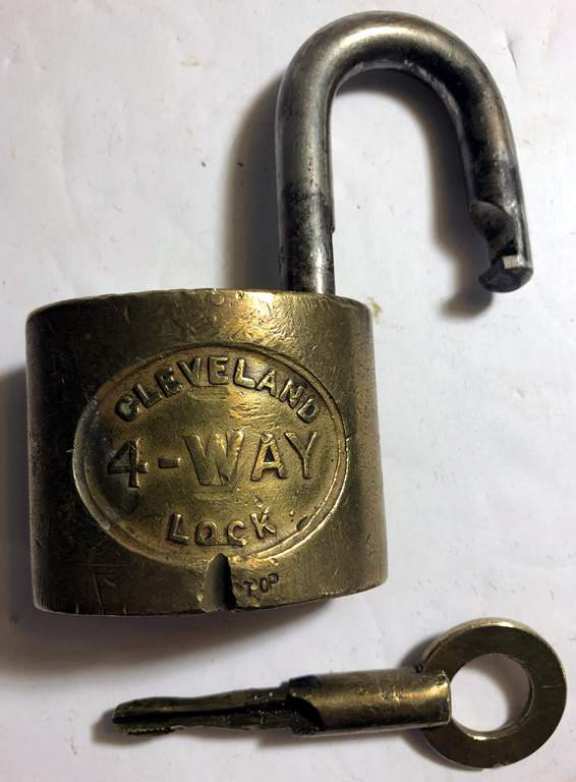 Rare Cleveland 4 Way Lock W Original Key