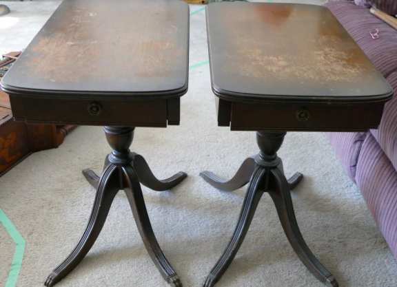 Set of Two Wooden End Tables