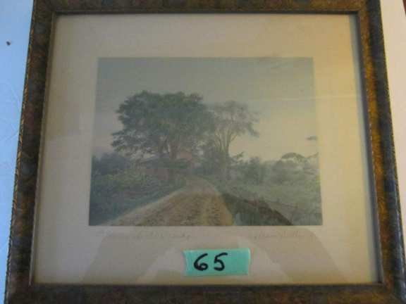 Wallace Nutting photograph with watercolor accents & signature