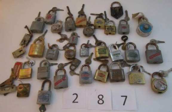 Assorted padlocks with keys