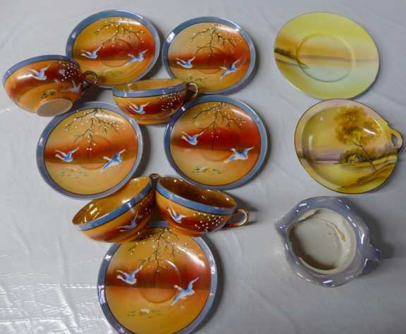 Hand Painted Cups & Saucers