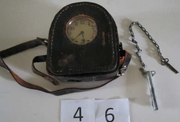 Night watchman's clock & key