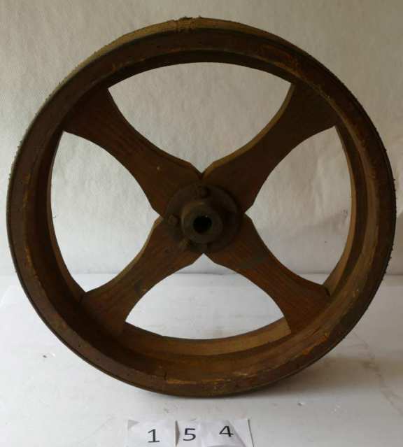 Wooden Pulley with Belting attached